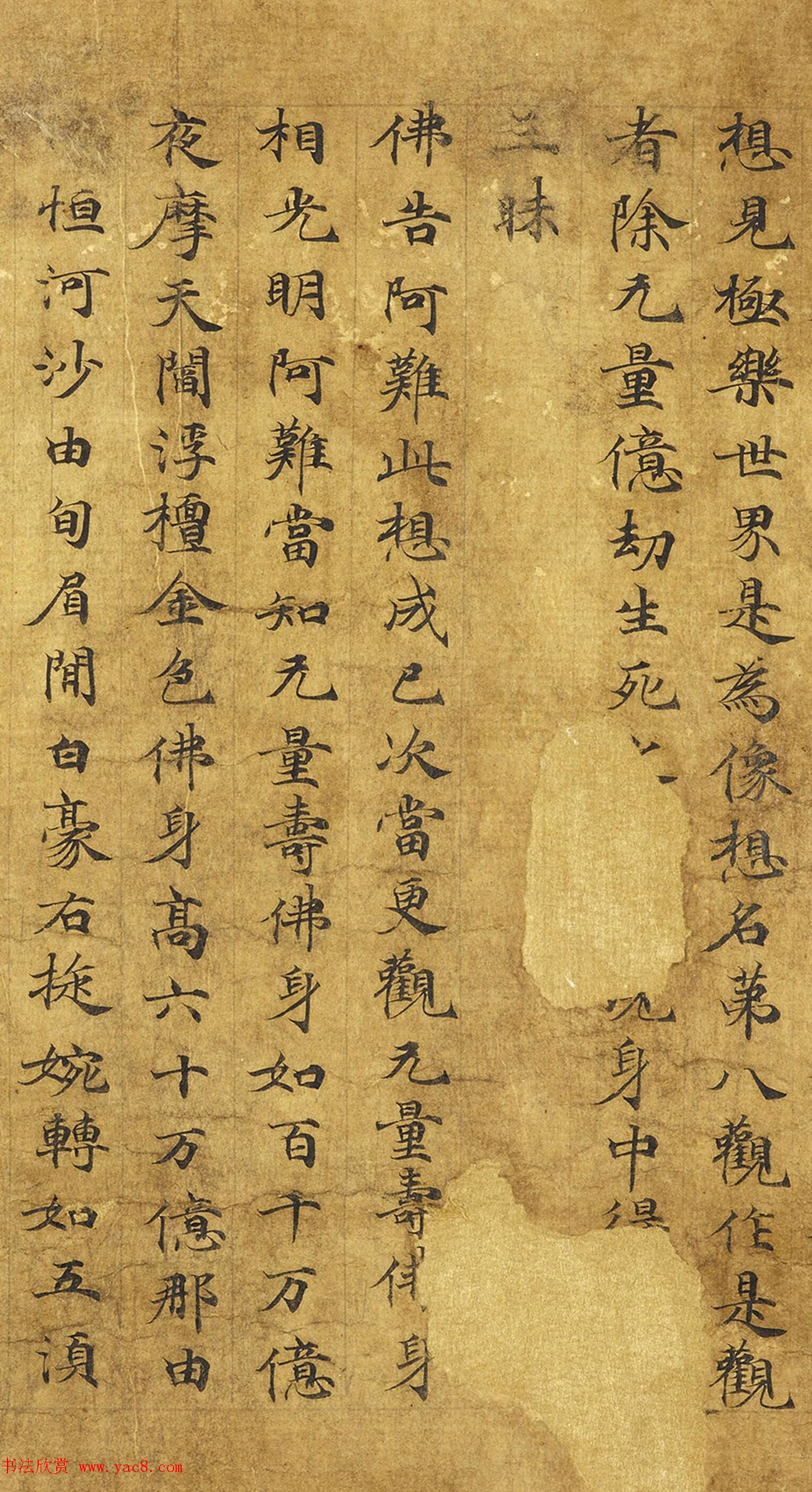 唐代写经手稿《无量寿观经》