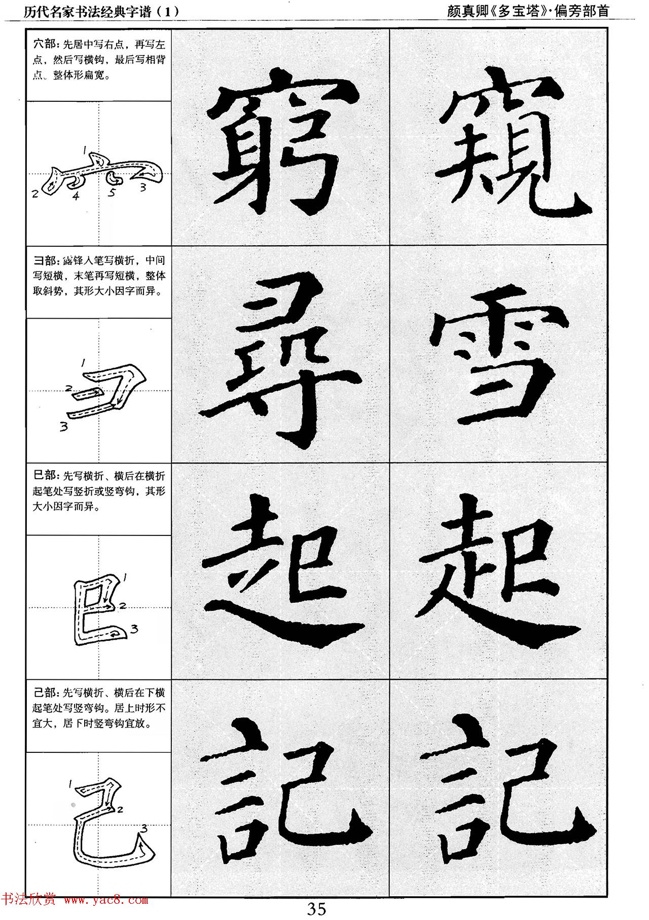 经典字帖：颜真卿多宝塔字谱
