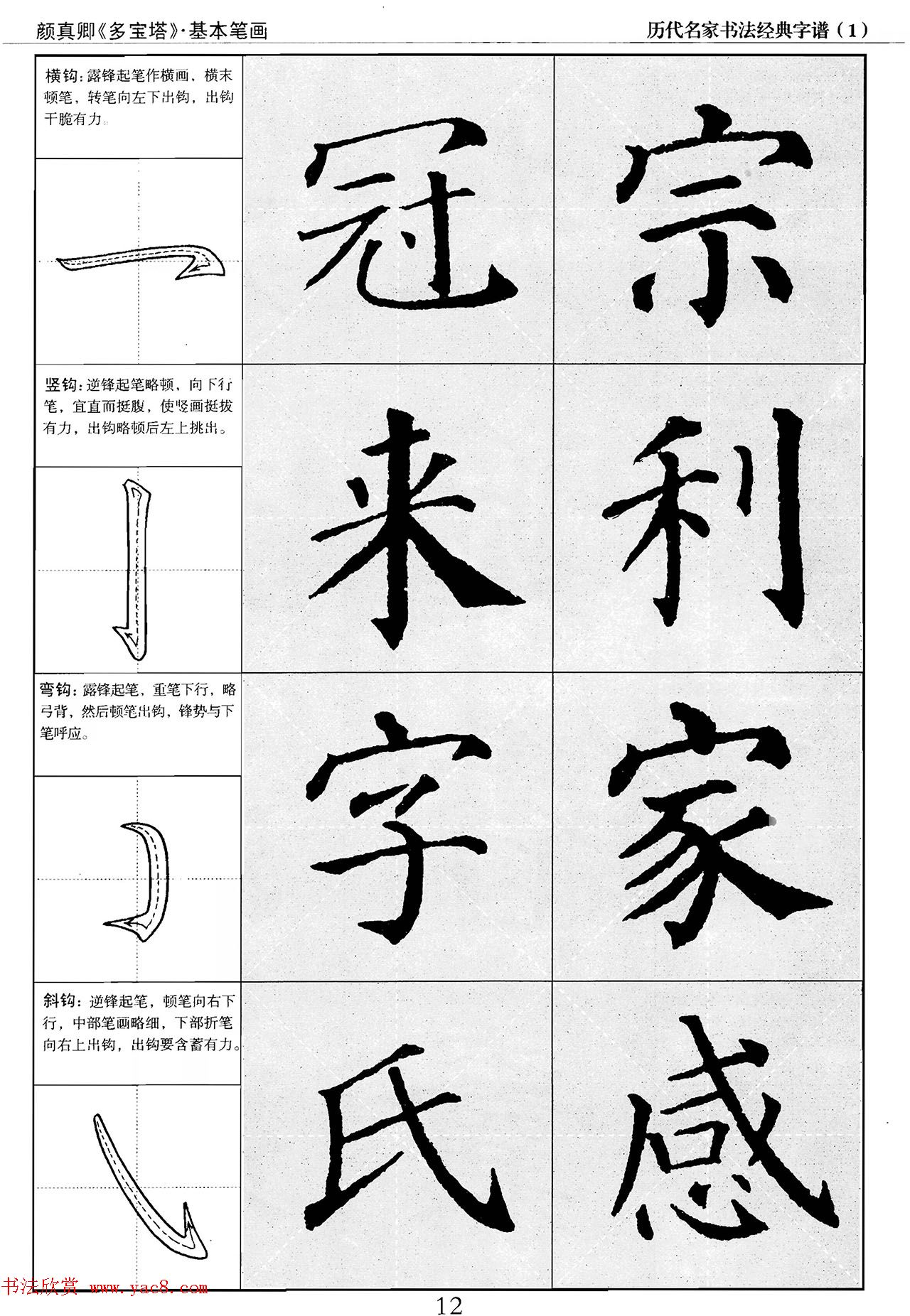 经典字帖：颜真卿多宝塔字谱
