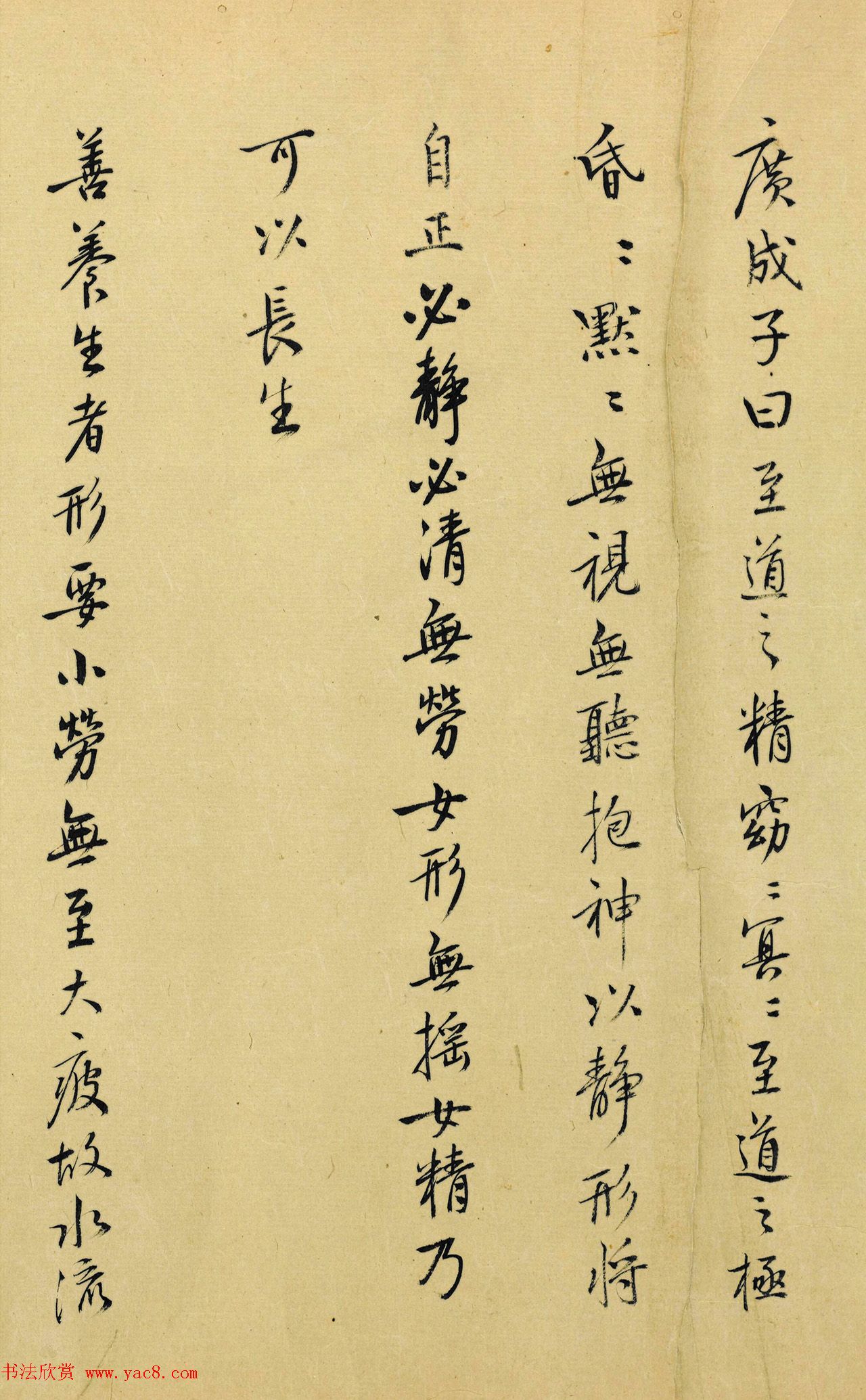 日本玄渊书法《养生训手稿》