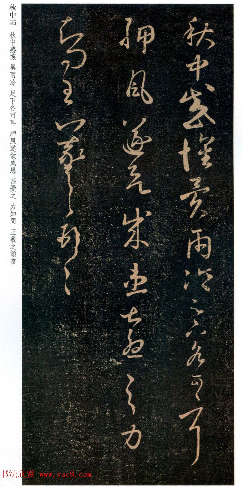 王羲之草书欣赏《秋中帖》尺牍4种