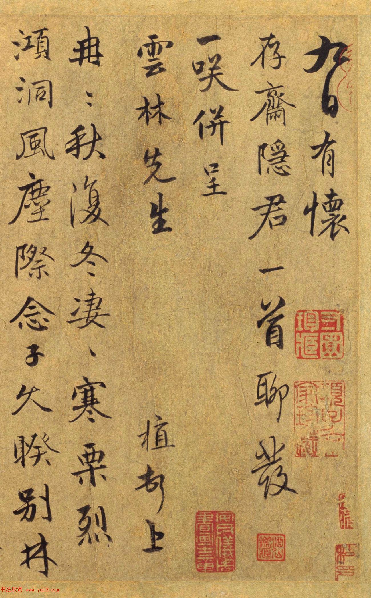 陈植行书墨迹赏析《怀存斋隐君诗帖》